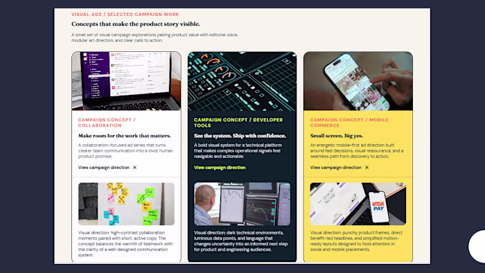Visual Ads for select campaign work.