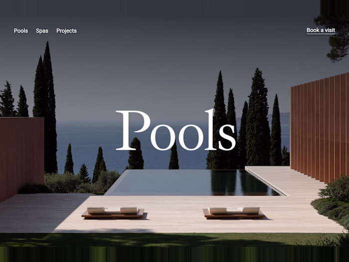Pool and spa websites, 4 designs