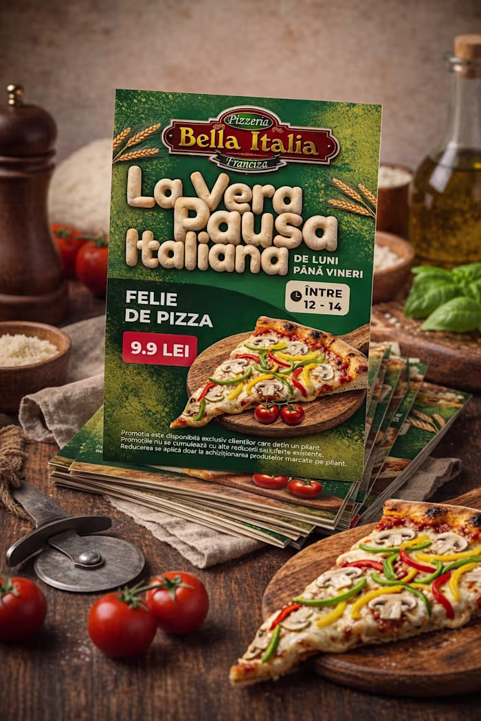 Promotional flyer design for Bella