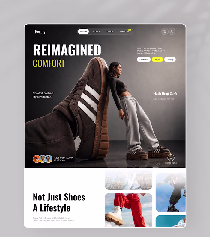 High Conversion Framer E-commerce for Streetwear Footwear