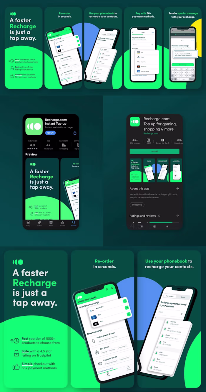 Screenshot designs for app store