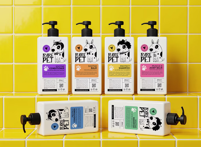 Pure Pet - Pet Care Brand Identity & Packaging Design