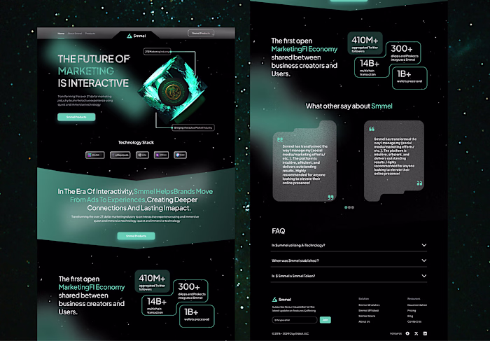 Smmel Interactive Landing Page Design