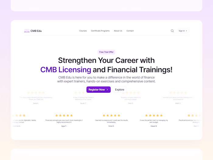 CMB Edu - Hero Design