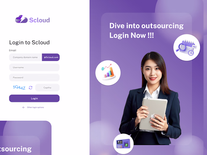 HRMS Portal Login Screen Website