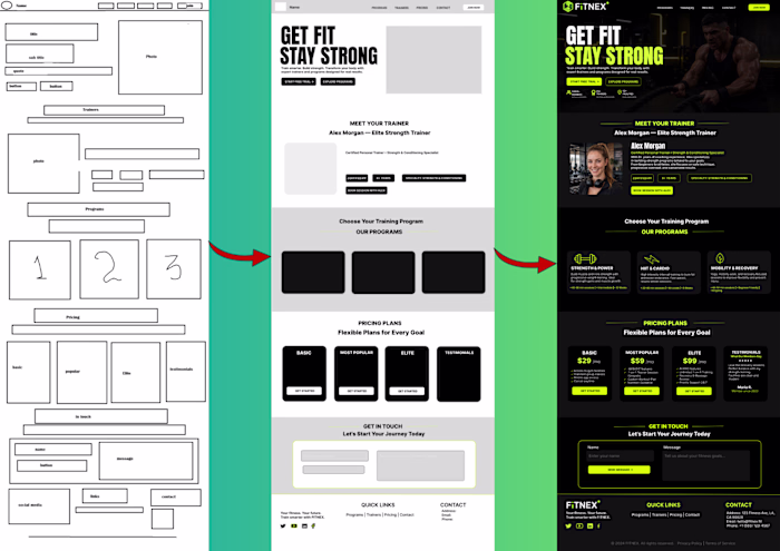 FITNEX Landing Page — End-to-End