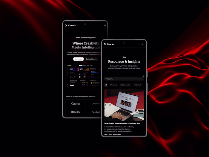 A landing page design made