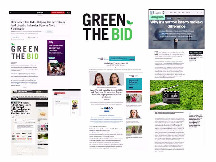Co-founding and building Green The Bid, to support the adver...