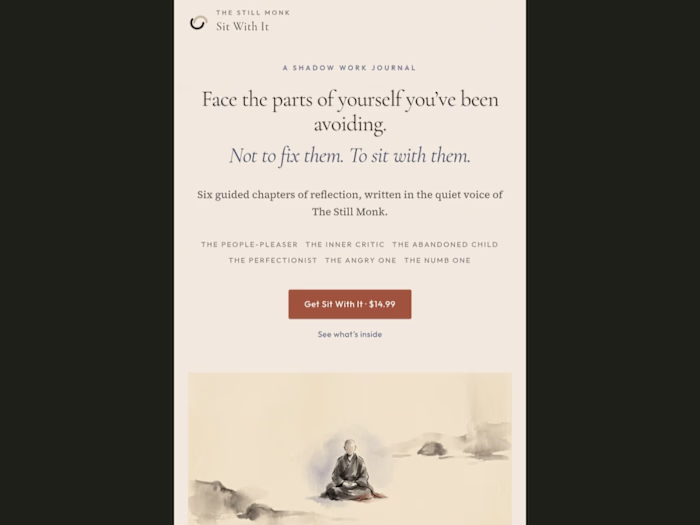 Landing page designed to sell