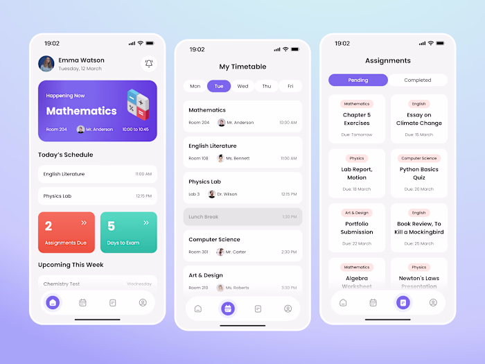 Student Scheduling Mobile App UI/UX Design