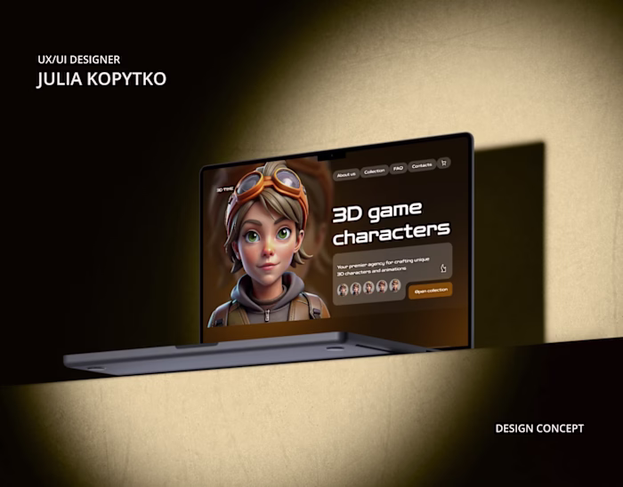 3D Characters | UX/UI Design concept