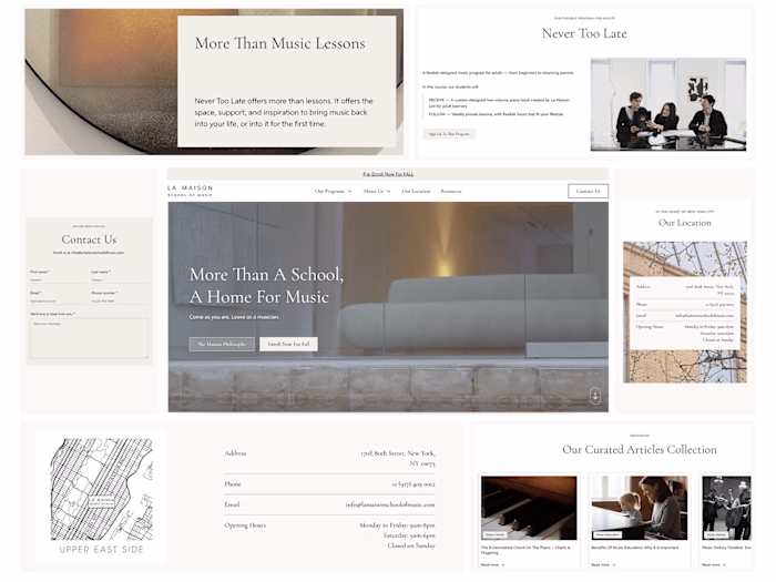 Business Website / La Maison School of Music