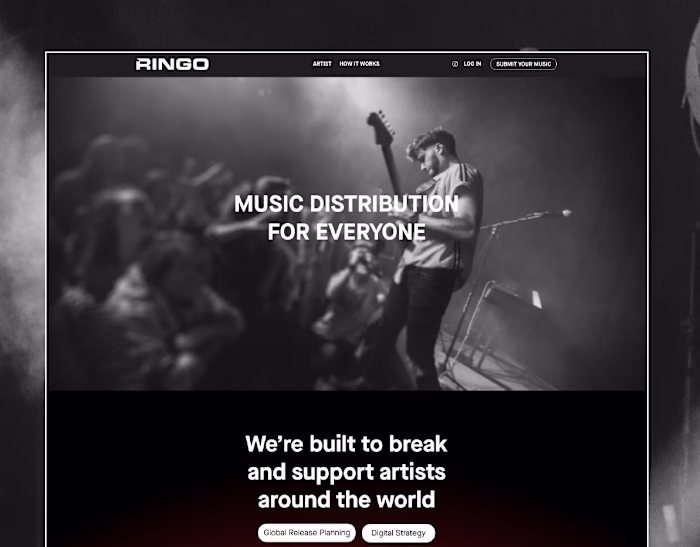 UI/UX Web Design - Ringo Music