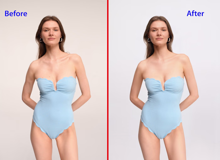 Light Blue One-Piece Before & After