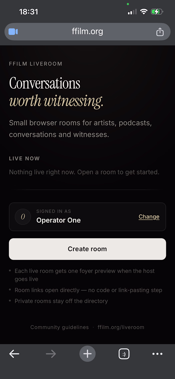 LiveRoom: Browser-Based Private Video Conversations