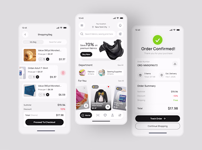 🛍️ Fabric E-Commerce App UI
Designed