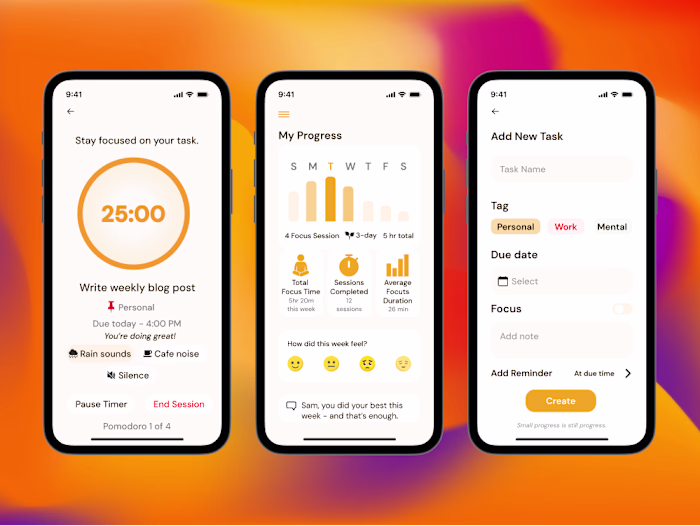 Mind-Task Calm Productivity Mobile app