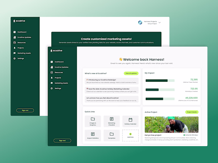 Ecodrive User Portal UX Design