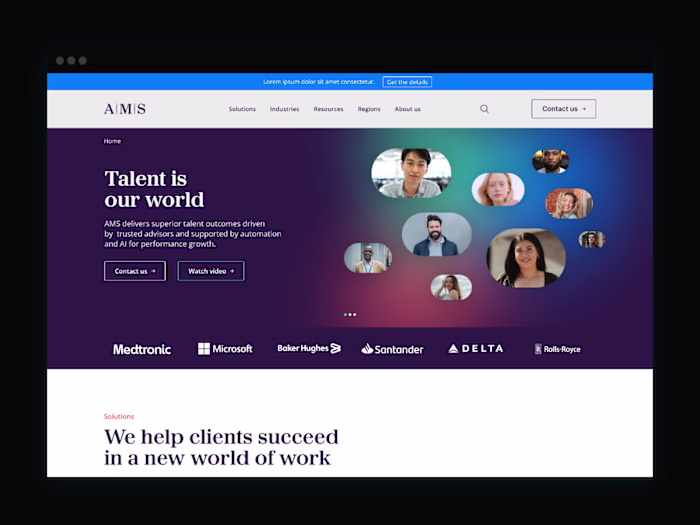 AMS recruitment website – MVP
