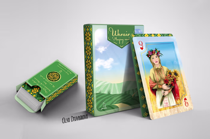 Playing cards in Ukrainian style