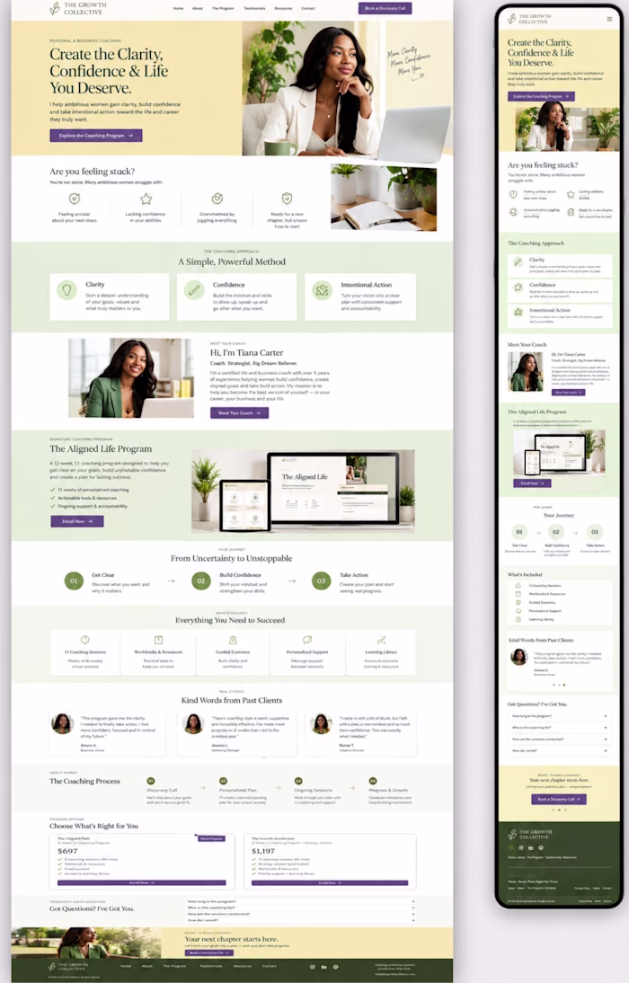 Kajabi Coaching Program Website Design