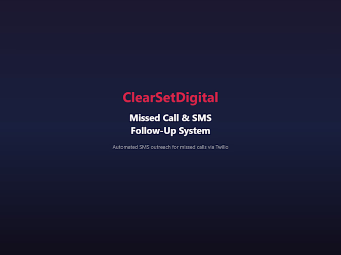 Missed Call & SMS Follow-Up System