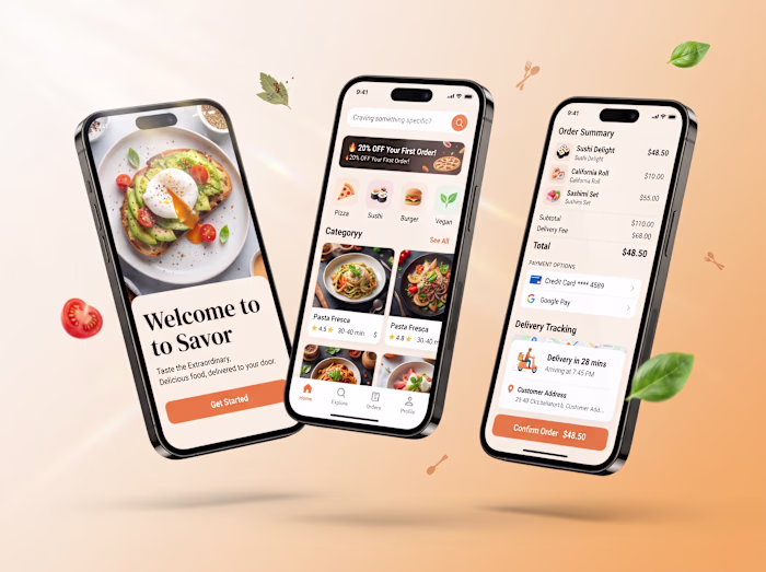Savor - Food Delivery Mobile App UI & UX Design