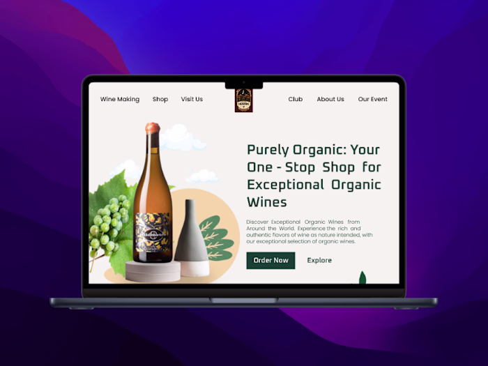 Organic Wine Product Website UI Design