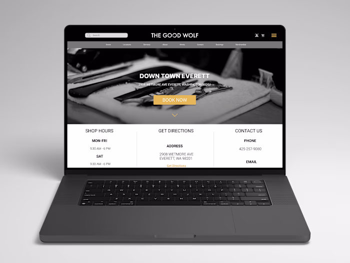 Responsive Website - The Good Wolf Barbershop