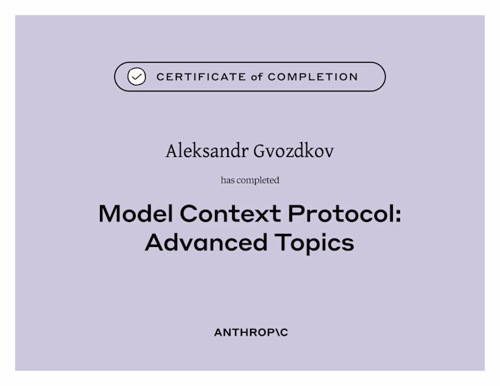 Selected AI development training. I