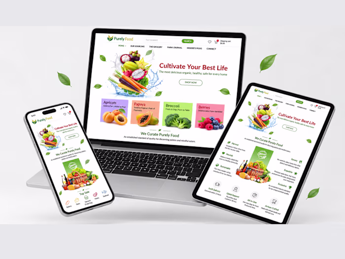 Purely Food — Organic Food E-commerce Design & Development