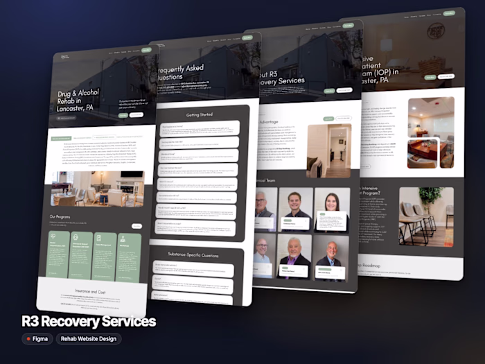 R3 Recovery Services | Figma Website Design for a Rehab