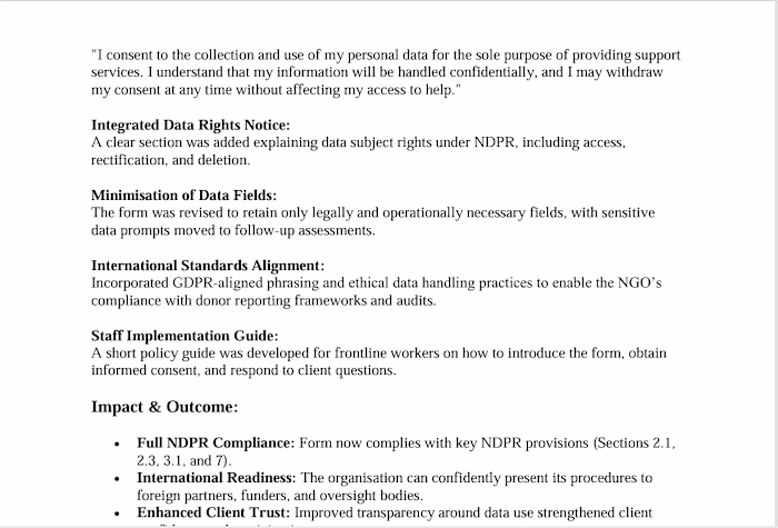 NGO Intake & Consent Forms Legal Compliance Review