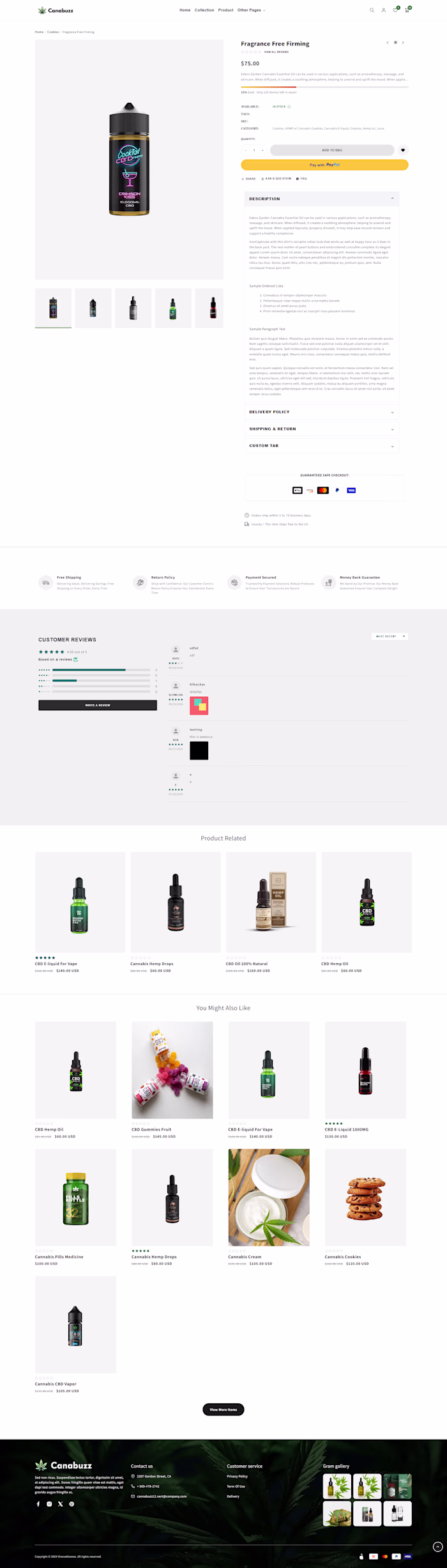 Product Template Page Design
