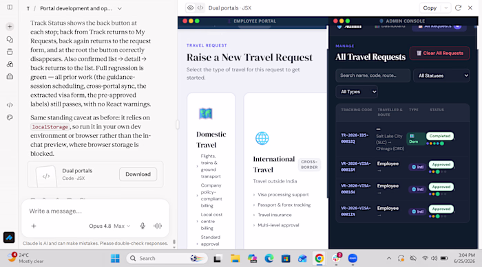 Travel Request Portal  for
