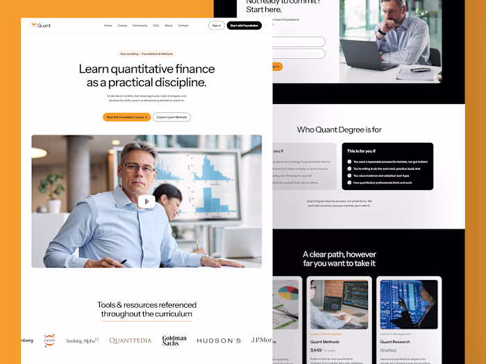 Quant Degree - Kajabi Course Platform for Finance Education