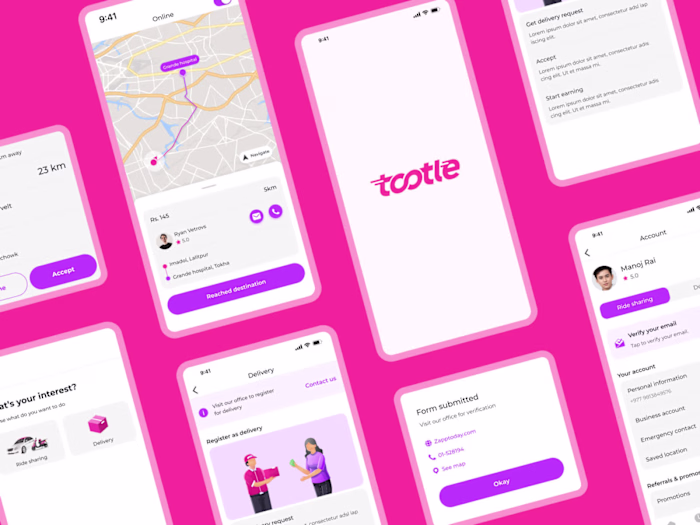 Tootle Mobile App Design