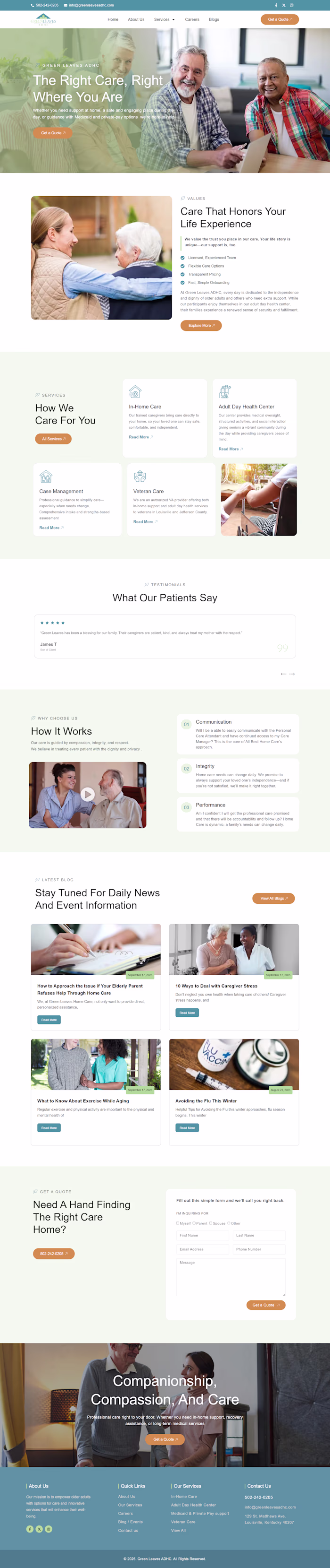 All Best Home Care – Responsive WordPress Site for In-Home &...