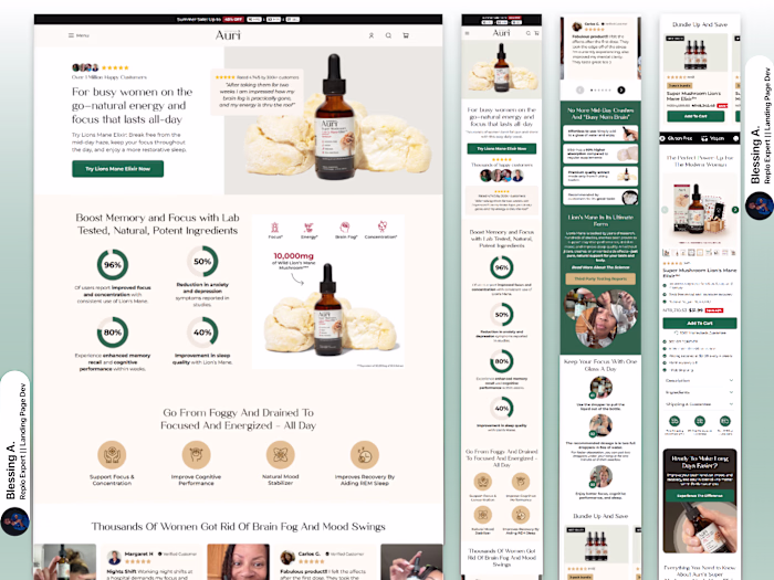 Auri Landing Page Develop In Replo 
