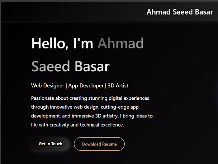Ahmad Saeed Basar - Portfolio