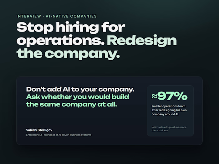   Stop hiring for operations. Redesign the company.