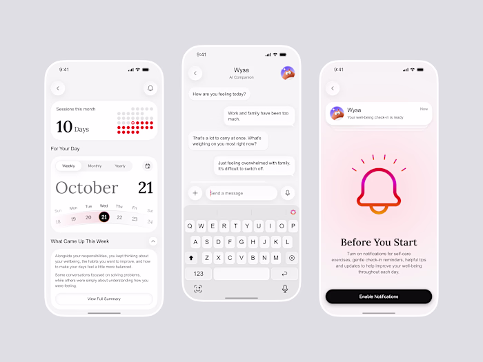 AI Mental Wellness App UI/UX Design