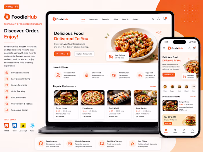 Project Title
FoodieHub – Modern Food