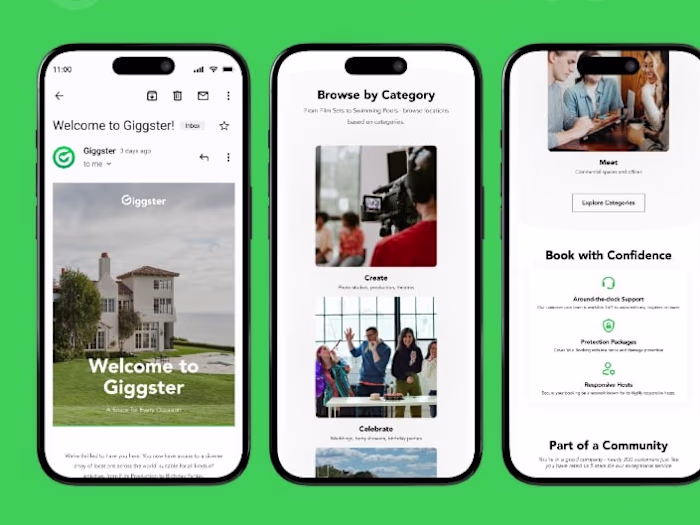 Email Marketing Design — Giggster (Welcome & Abandonment Flows)