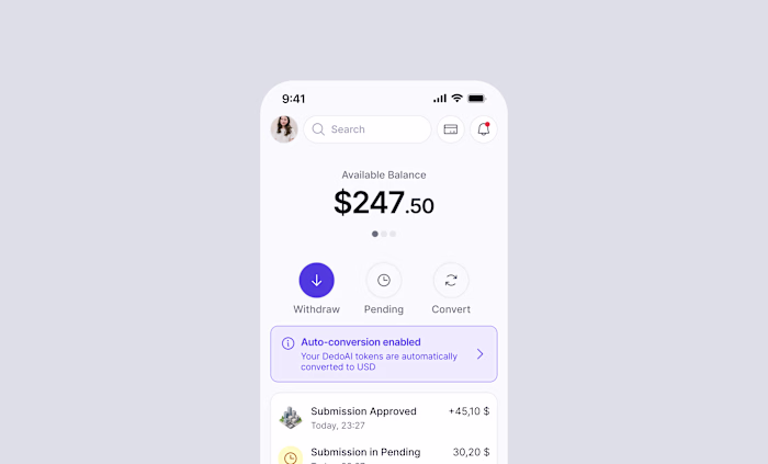 Designed a mobile app empowering creators to monetize datasets