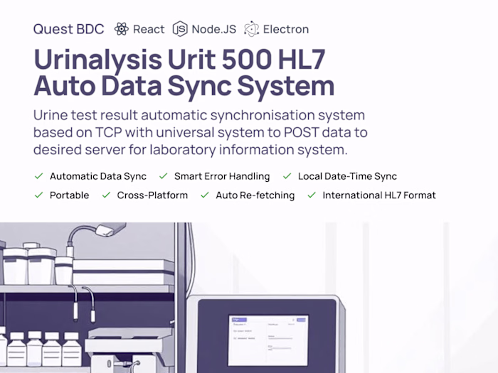 Urinalysis Urit 500 HL7 Auto Data Sync System