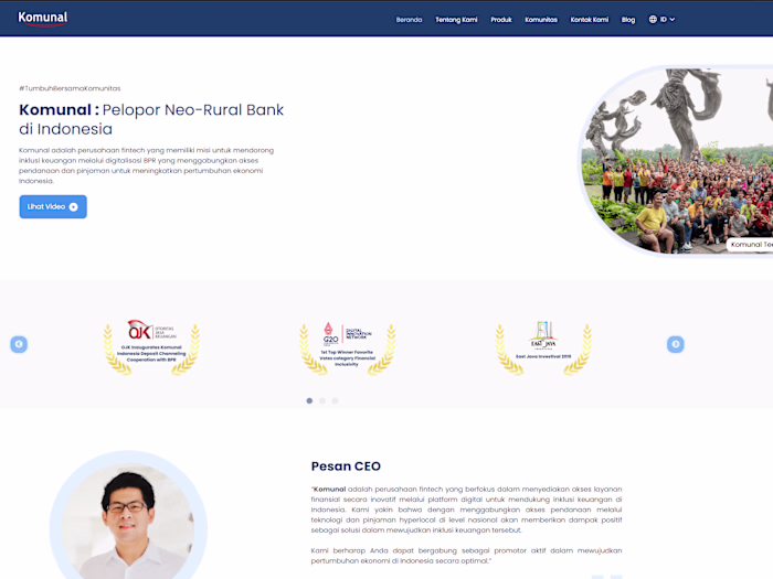 Komunal Group Landing page
