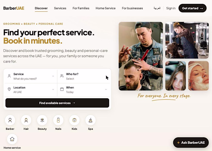 BarberUAE: Grooming & Beauty Booking Platform