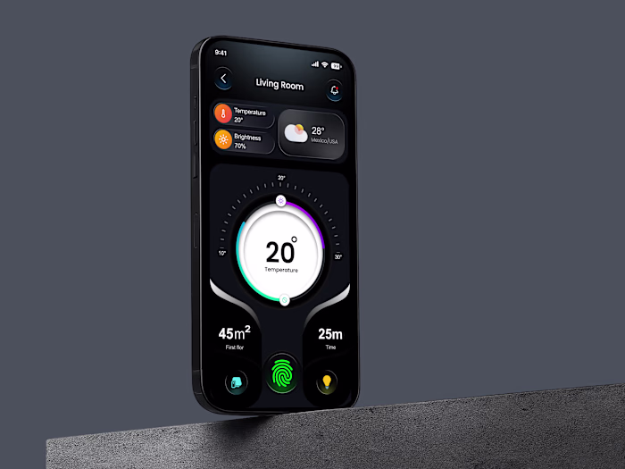 Smart Home Temperature Control App UI/UX Design