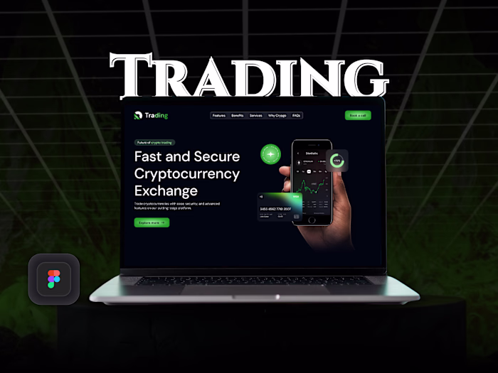 Modern Crypto Trading Landing Page & Web UI/UX Design